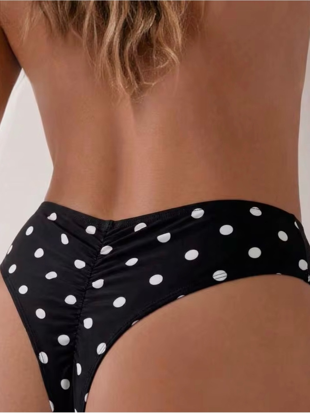 Black & White Polka Dot Cheeky Bikini Bottom Size XL – New with Tags